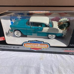 Ertl 1:18 1955 Chevrolet BelAir turquoise and ivory Cannady Hobby Limited edit